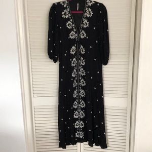 Feee people black embroidered fable dress